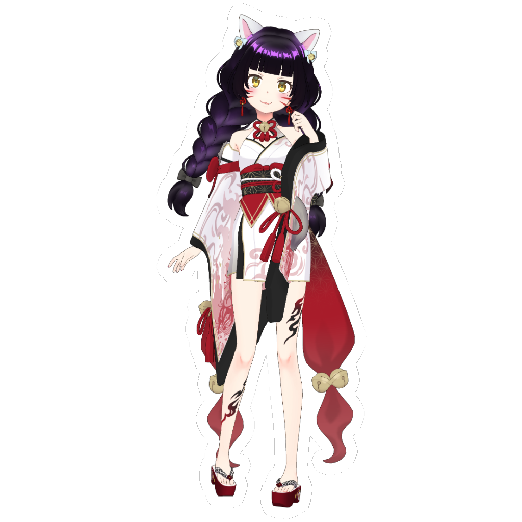 【まなネコ】9月アニバーサリーシリーズ-スマホステッカー